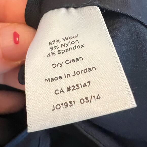 Talbots Women 14P Petite Wool Blend Wide Leg Career Navy Heritage Dress Pants - Picture 13 of 14